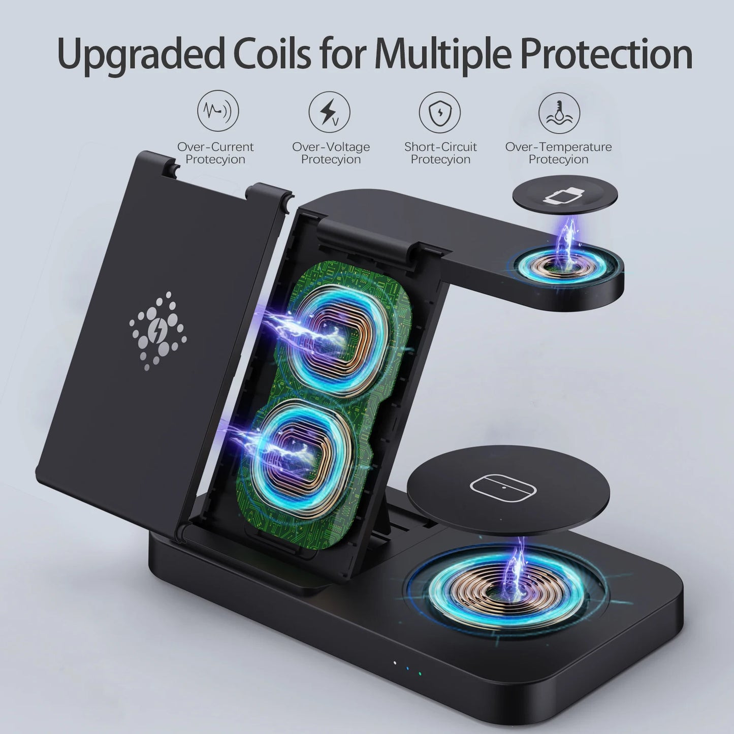 4 in 1 Wireless Fast Charger + USB Outlet