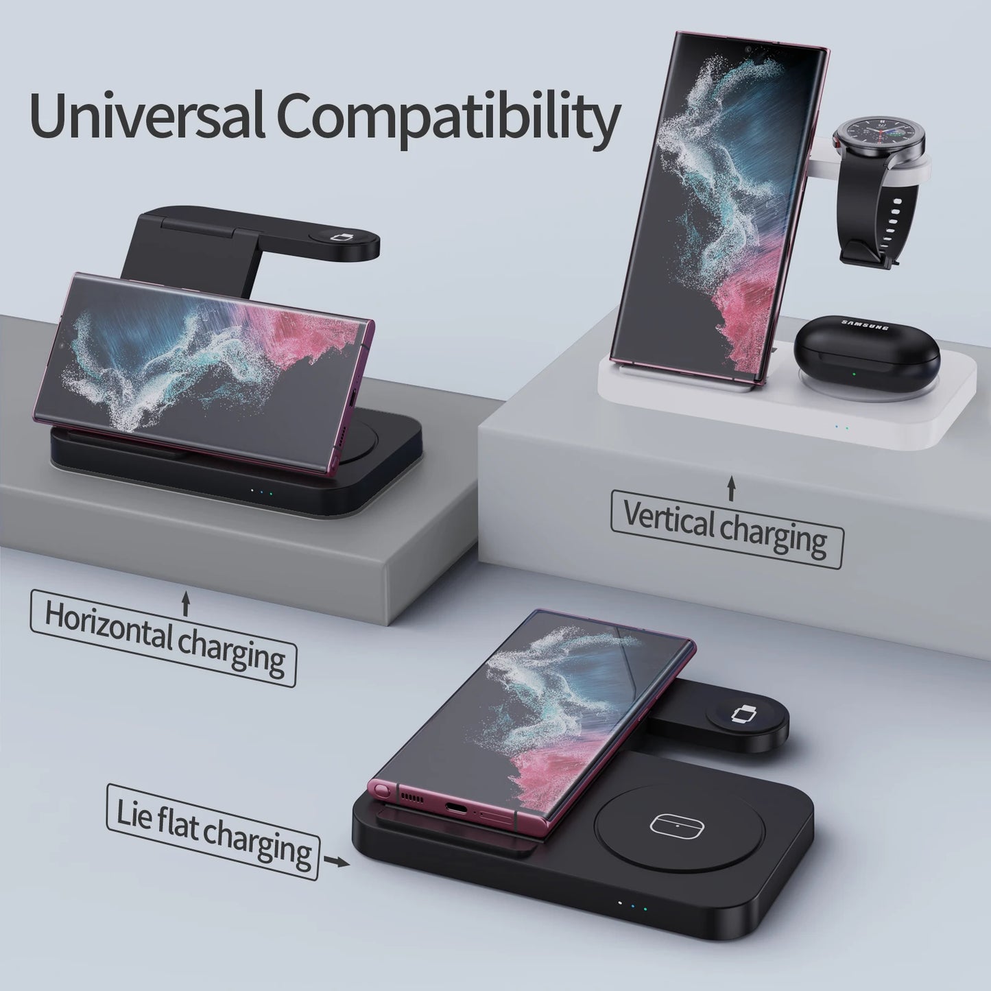 4 in 1 Wireless Fast Charger + USB Outlet