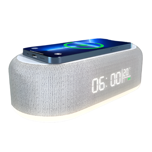Wireless Charging Dock Station with Alarm Clock & Night Light