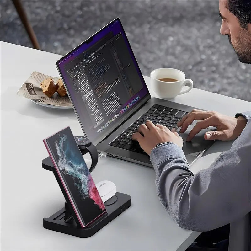 4 in 1 Wireless Fast Charger + USB Outlet