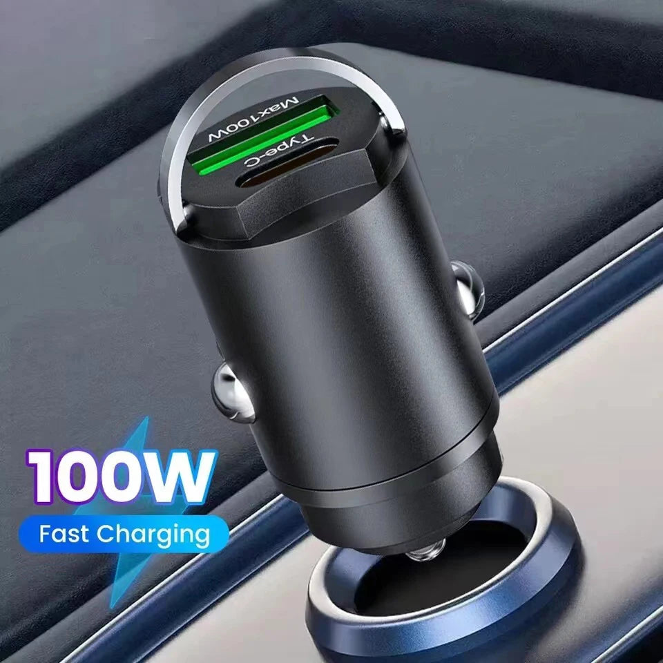 USB-C, Car FAST charger with USB-A Port