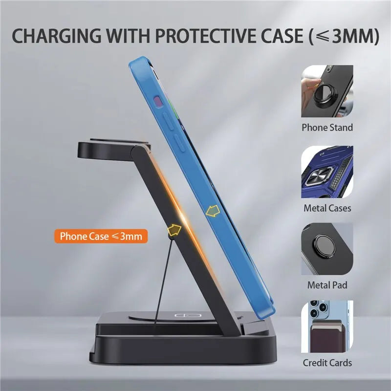 4 in 1 Wireless Fast Charger + USB Outlet