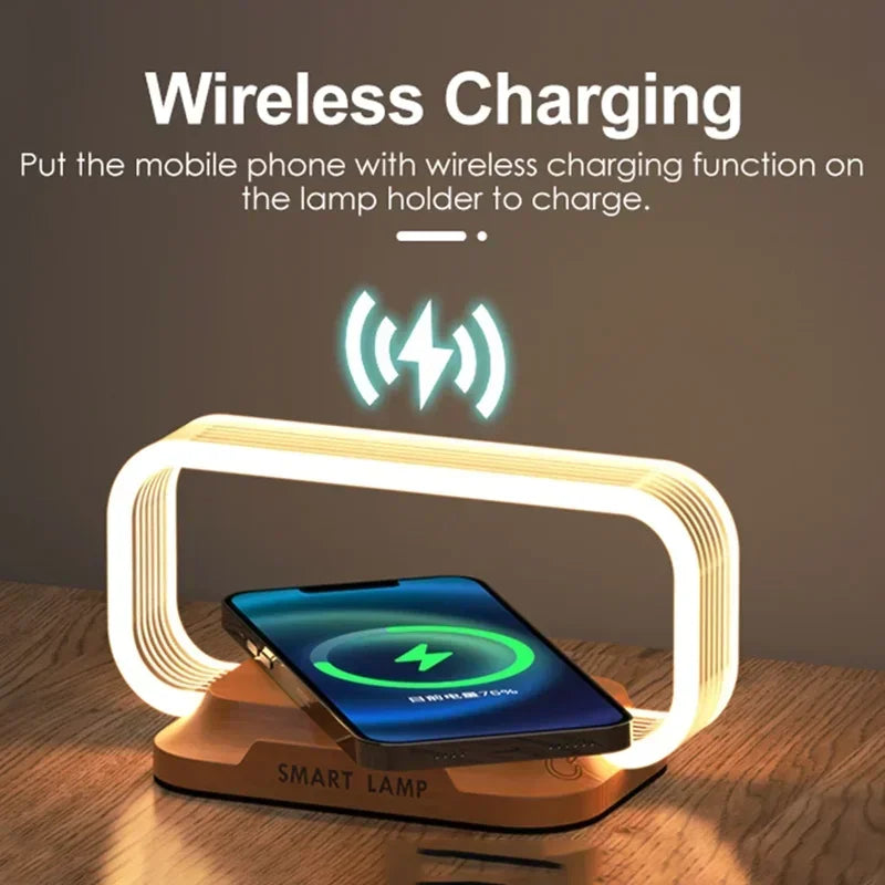 Touch Control 10w Wireless Charger Lamp with Stepless Dimming