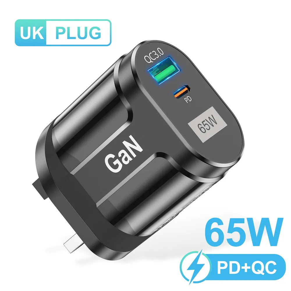 65w Fast Charger AU EU US UK Plug