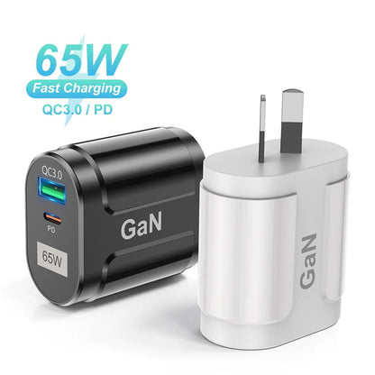 65w Fast Charger AU EU US UK Plug