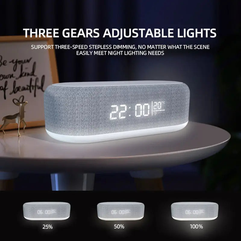 Wireless Charging Dock Station with Alarm Clock & Night Light