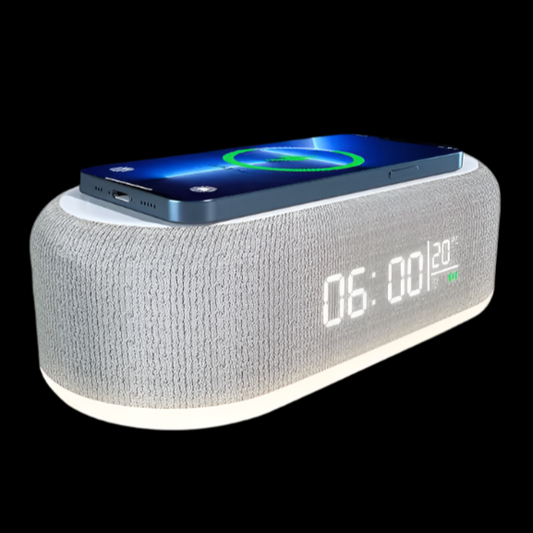 Wireless Charging Dock Station with Alarm Clock & Night Light