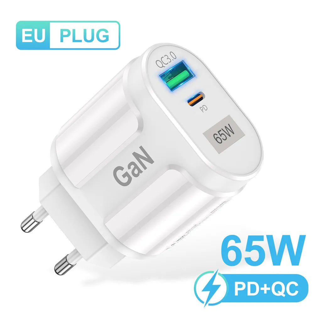 65w Fast Charger AU EU US UK Plug