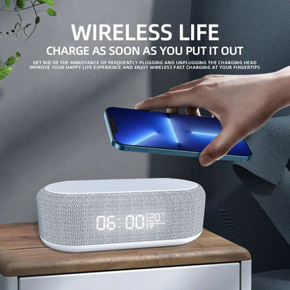 Wireless Charging Dock Station with Alarm Clock & Night Light