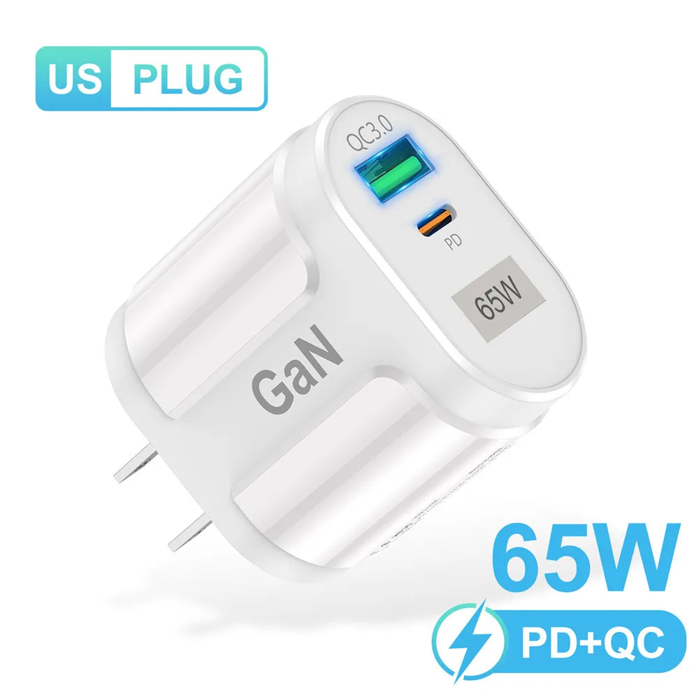 65w Fast Charger AU EU US UK Plug