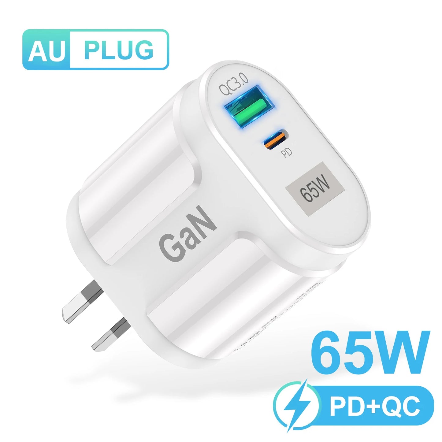 65w Fast Charger AU EU US UK Plug