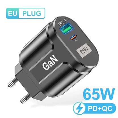 65w Fast Charger AU EU US UK Plug